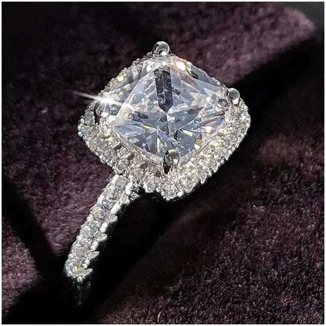 Square luxurious Ring with Cut Center Zircon Stone-Premium 925 sterling silver 