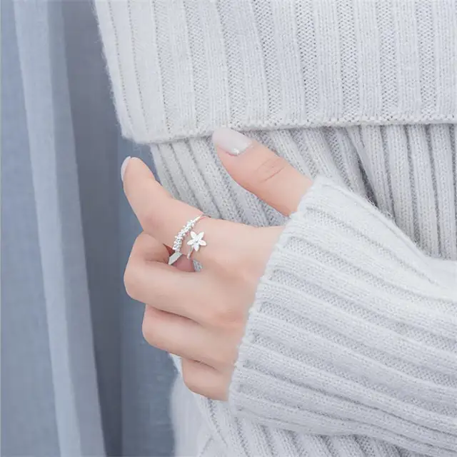 خاتم الياسمينا _ فضه استرليني عيار 925
