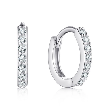 Thin hoop sterling silver earrings