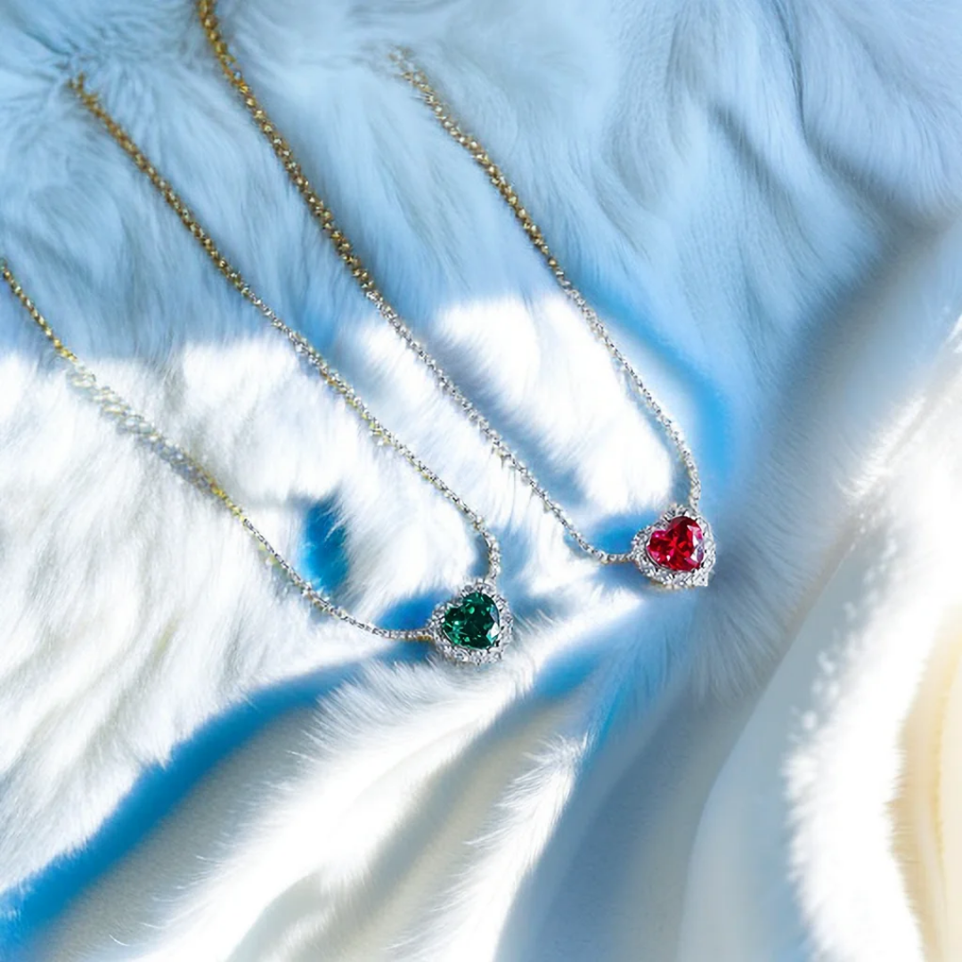 Tennis shiny heart necklace