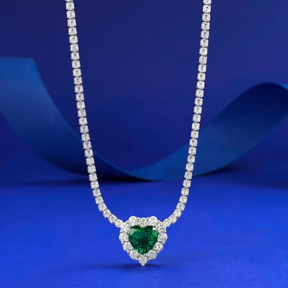 Tennis shiny heart necklace