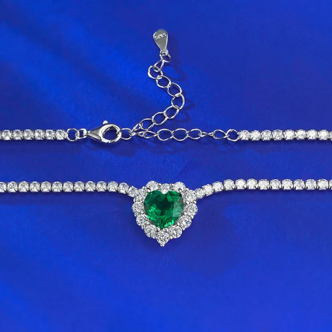 Tennis shiny heart necklace