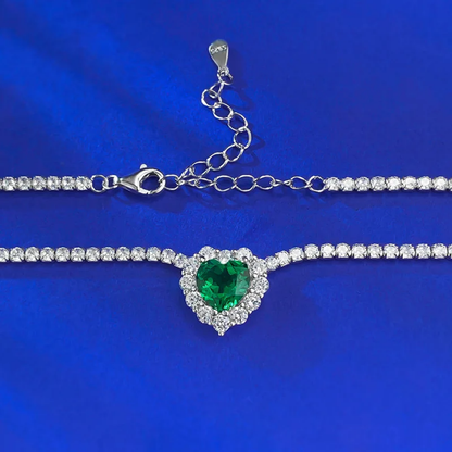 Tennis shiny heart necklace