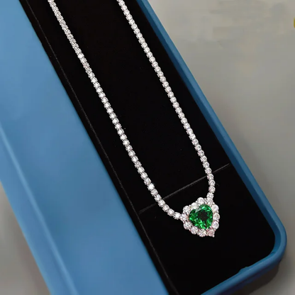 Tennis shiny heart necklace