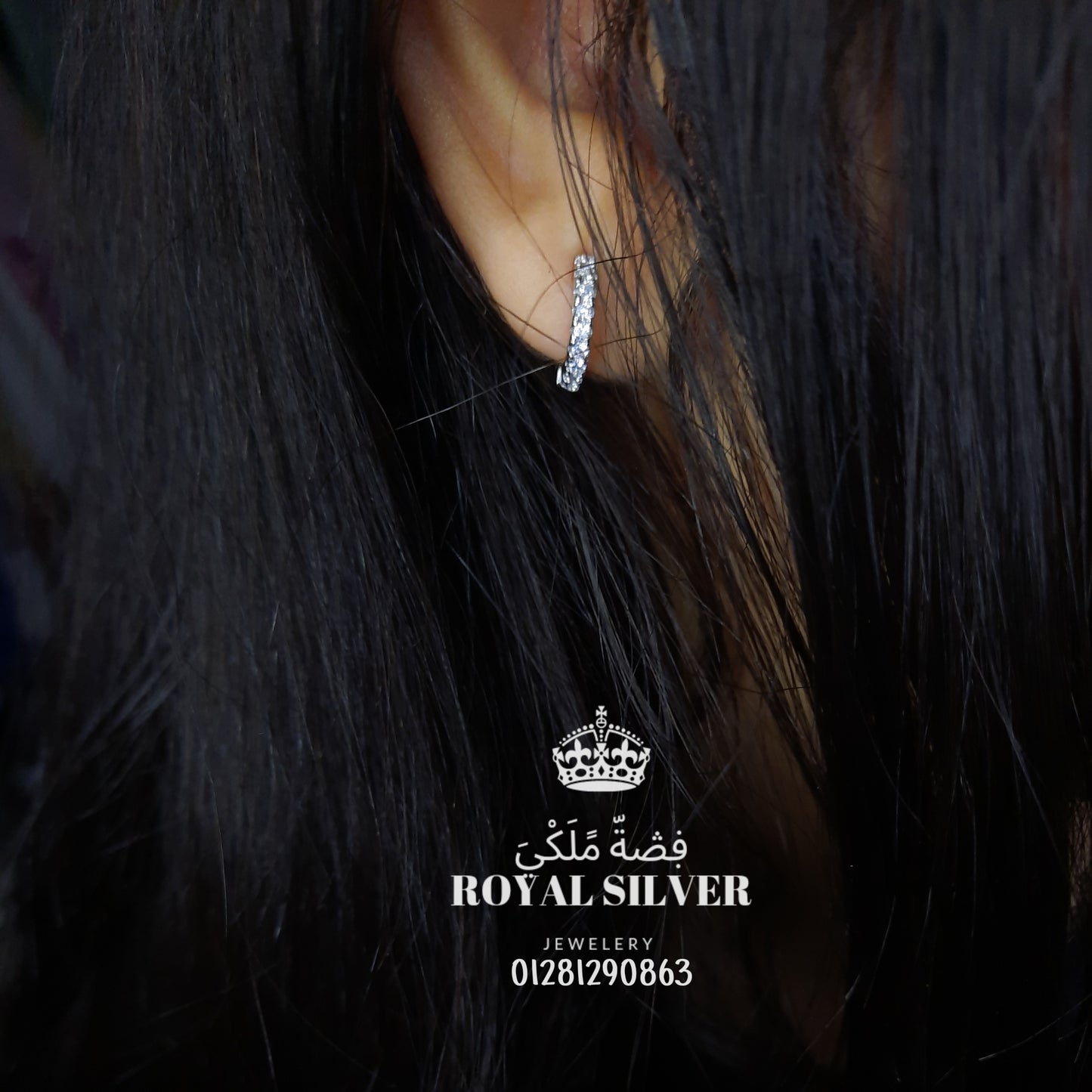 Thin hoop sterling silver earrings