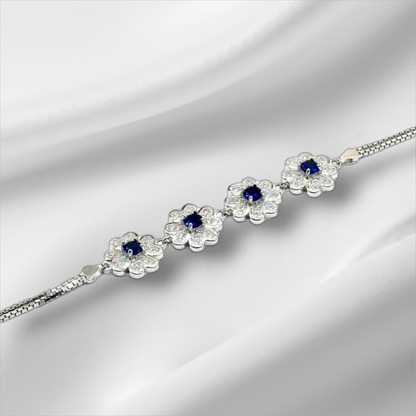 انسيال ورد فاخر مرصع بأحجار زركون لامعة - فضة استرليني 925