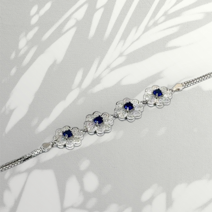 انسيال ورد فاخر مرصع بأحجار زركون لامعة - فضة استرليني 925