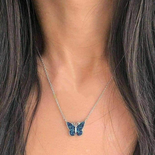 Blue Butterfly Necklace