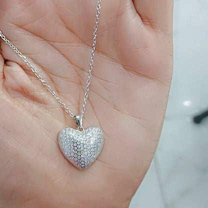 قلادة القلب الفضي
