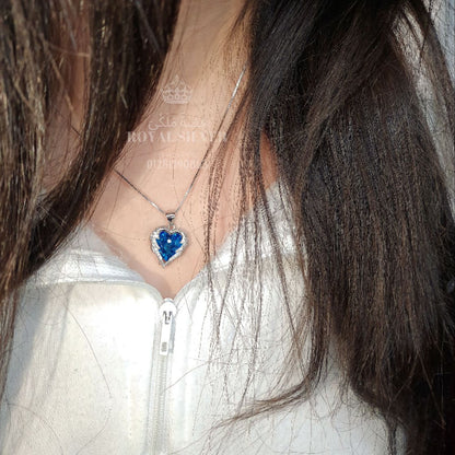 Blue heart and heartbeat set