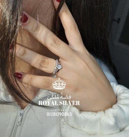 Blue heart and heartbeat set