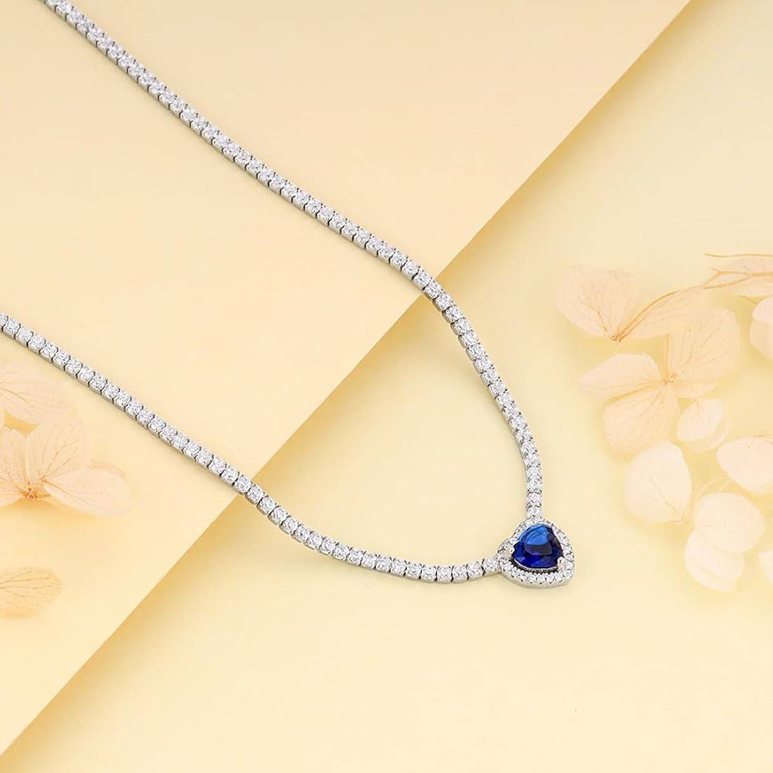 Tennis shiny heart necklace