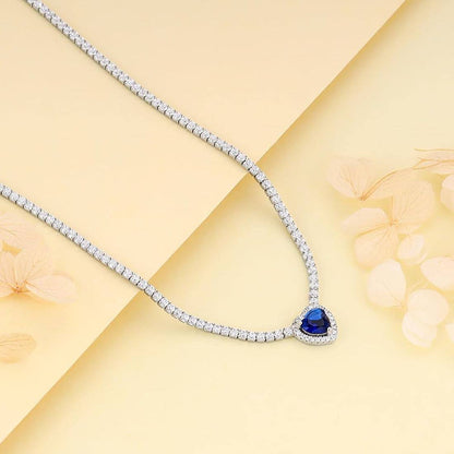 Tennis shiny heart necklace