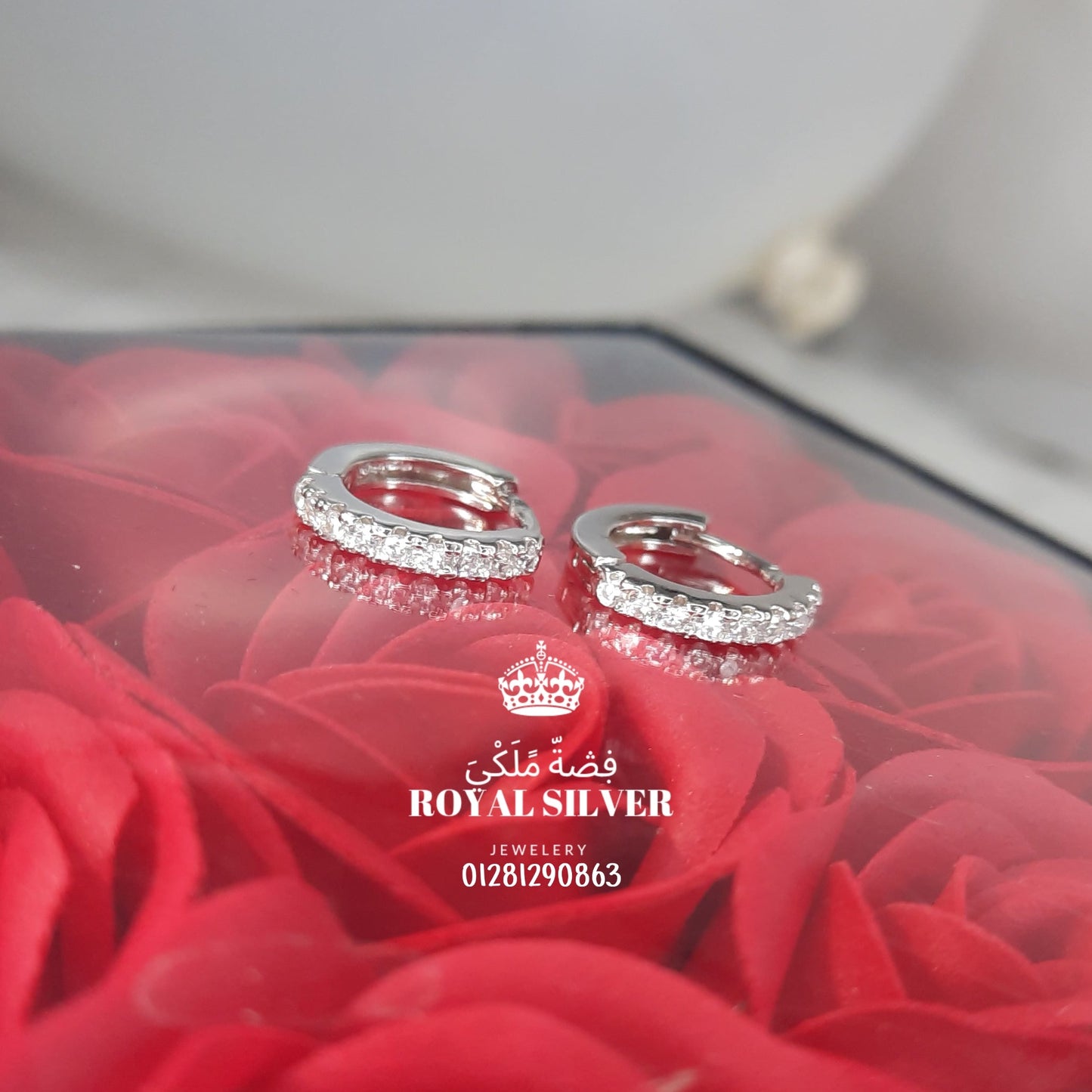 Thin hoop sterling silver earrings