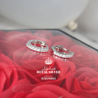 Thin hoop sterling silver earrings