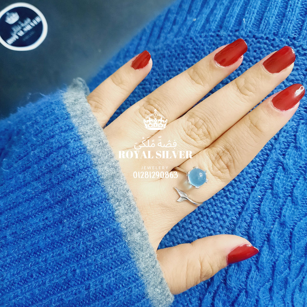 خاتم حورية البحر (دولفين) _فضة استرليني عيار 925