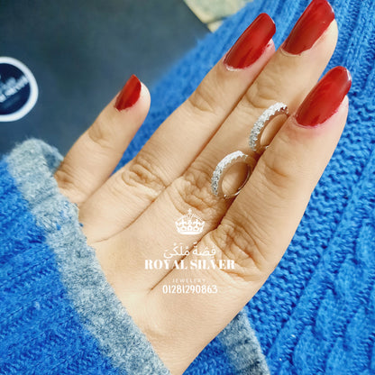 Thin hoop sterling silver earrings