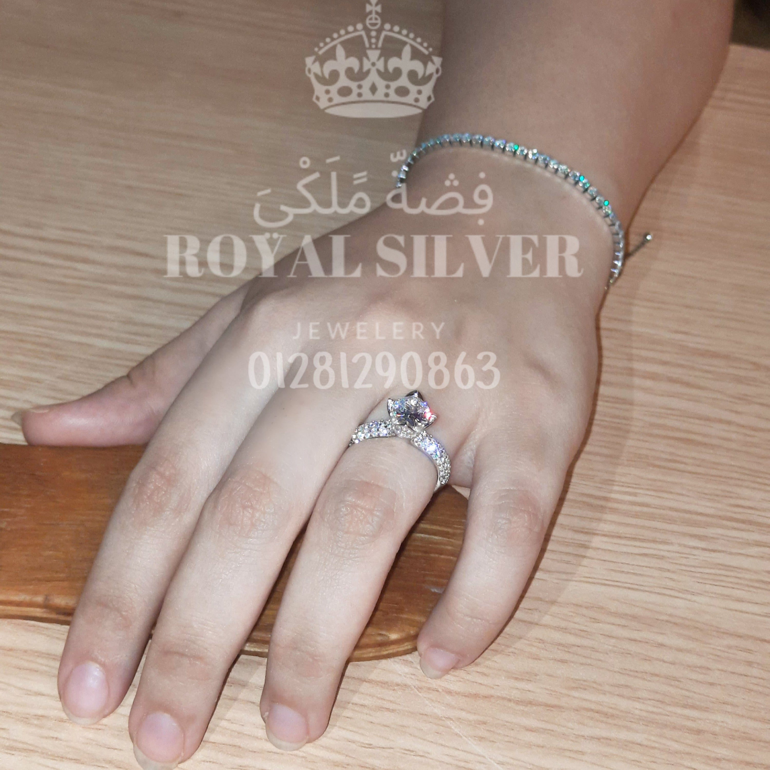 Promise Ring with a Free size Tennis Bracelet Premium 925 Sterling Silver set