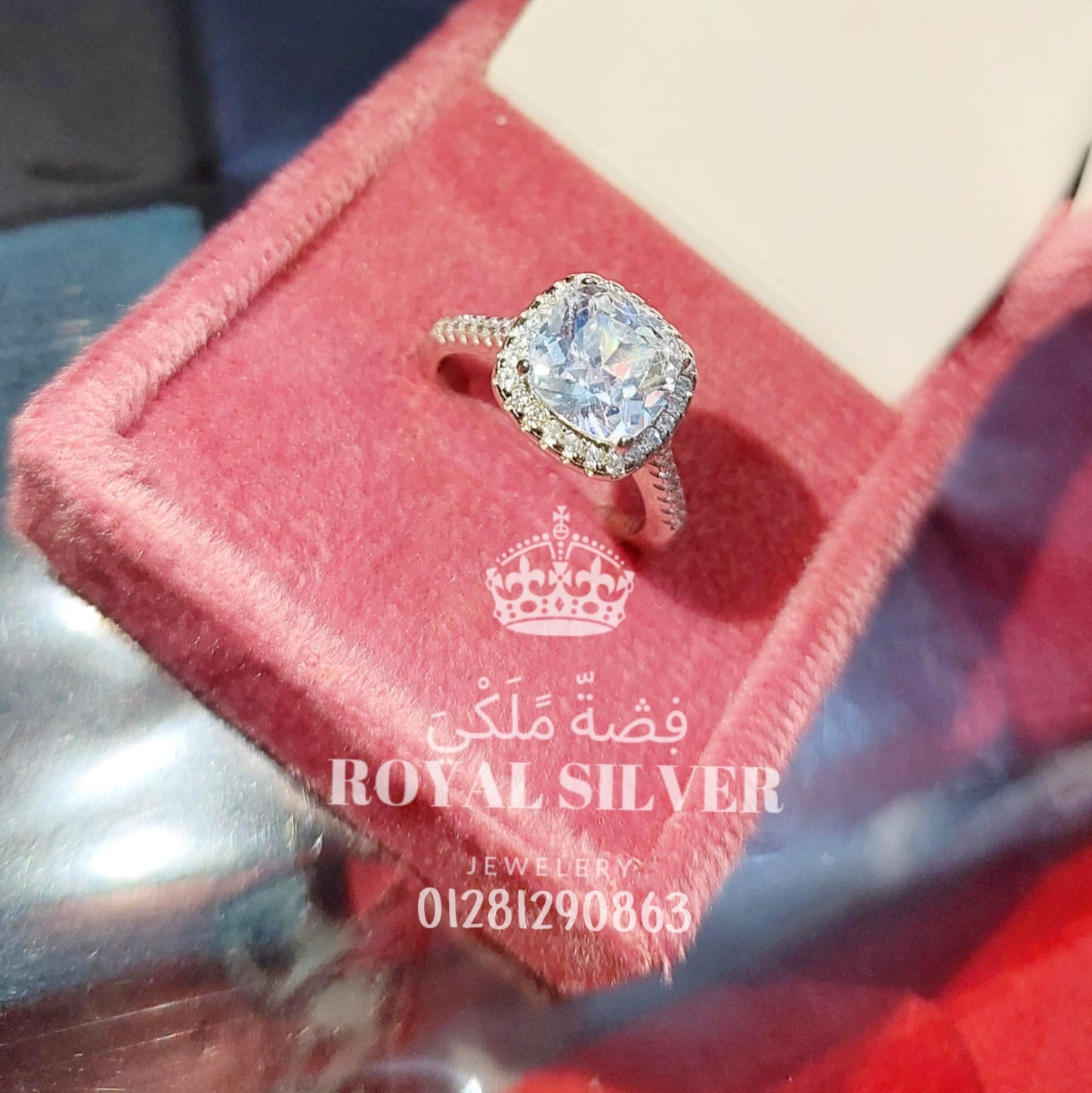 خاتم ياسمين صبري الفاخر فضة الإسترليني عيار 925