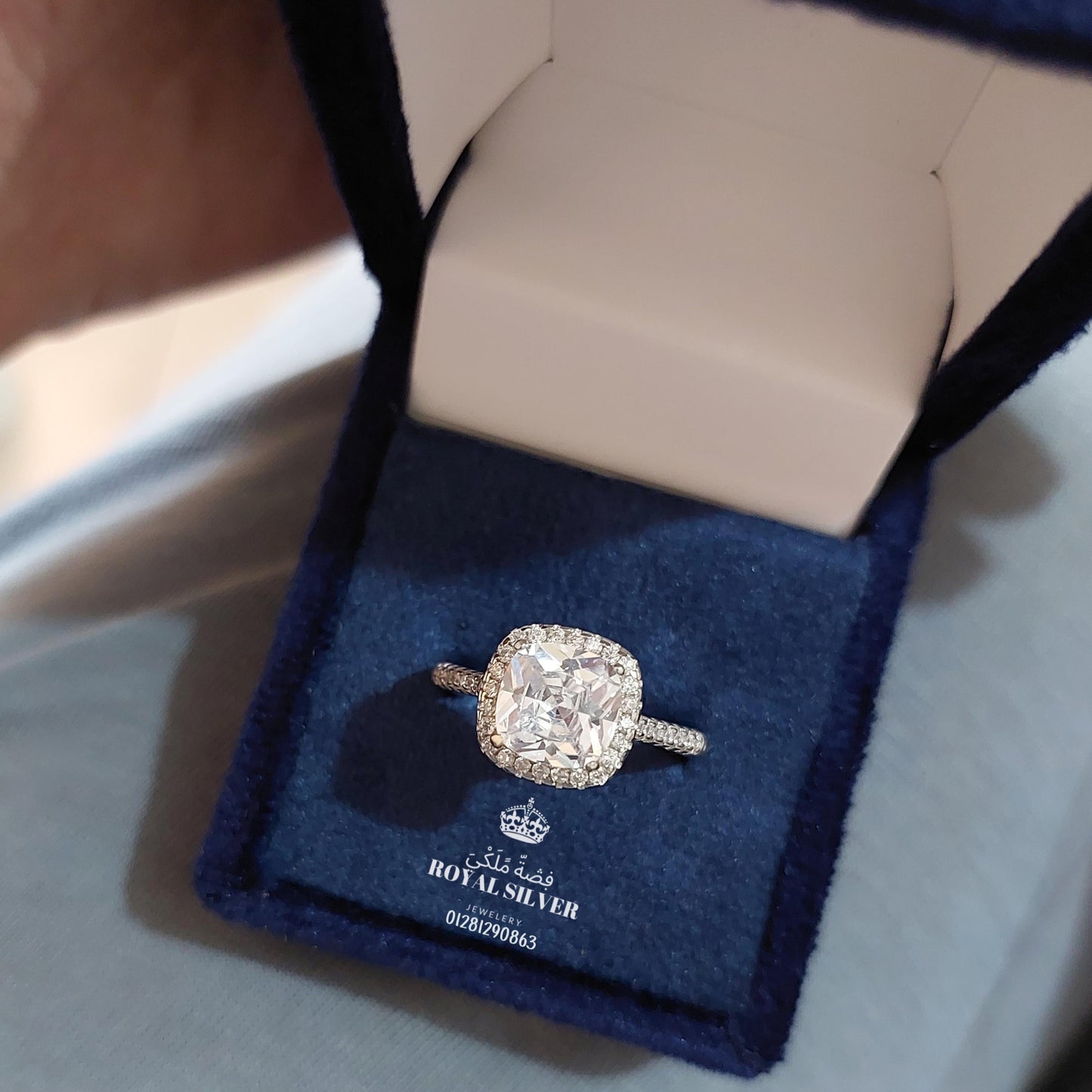 خاتم ياسمين صبري الفاخر فضة الإسترليني عيار 925