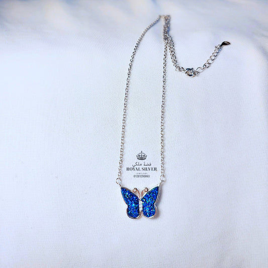 Blue Butterfly Necklace