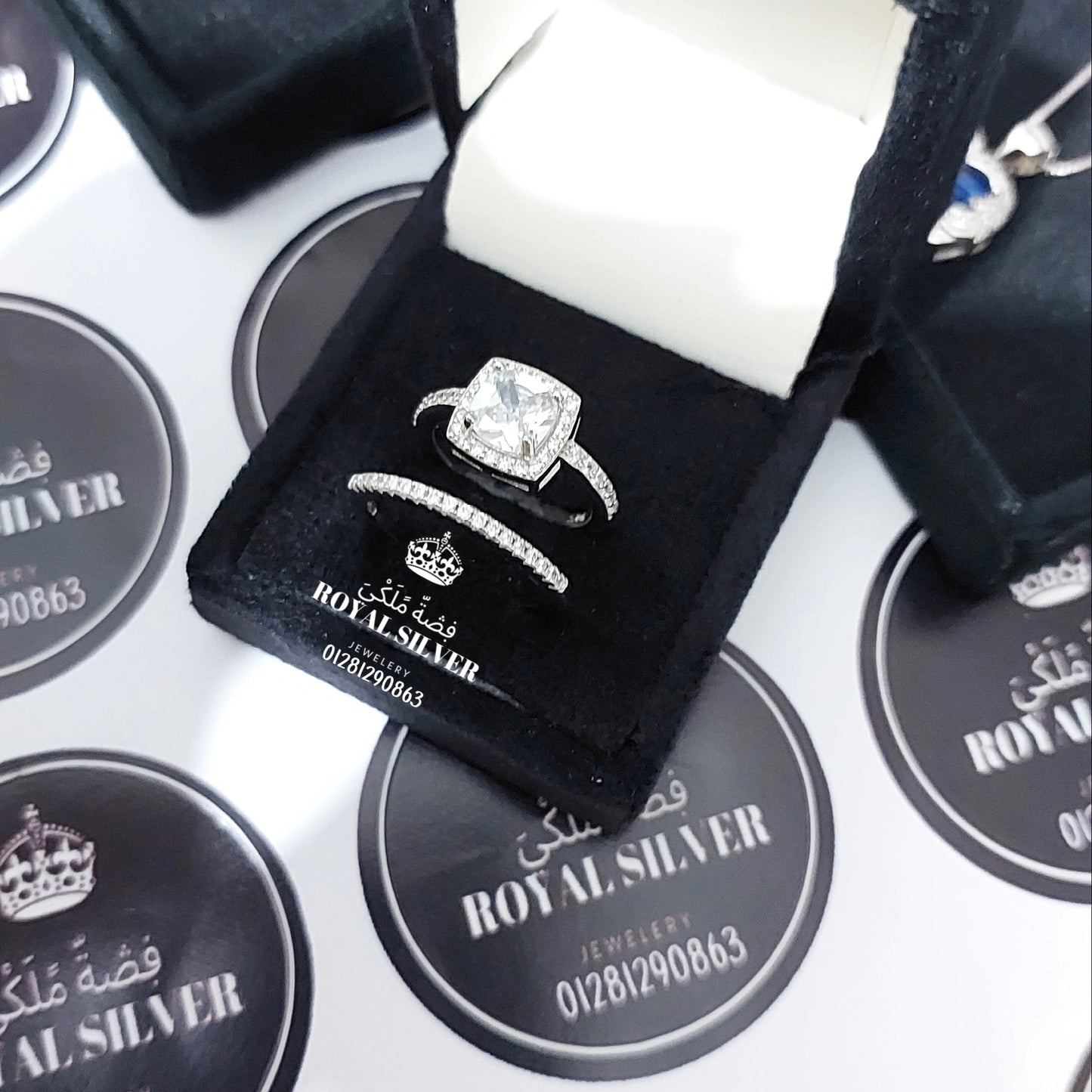 خواتم سوليتير من الفضة الإسترلينية