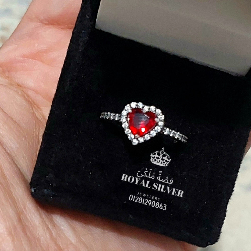 Heart Sterling Silver Set With Clear Cubic Zircon