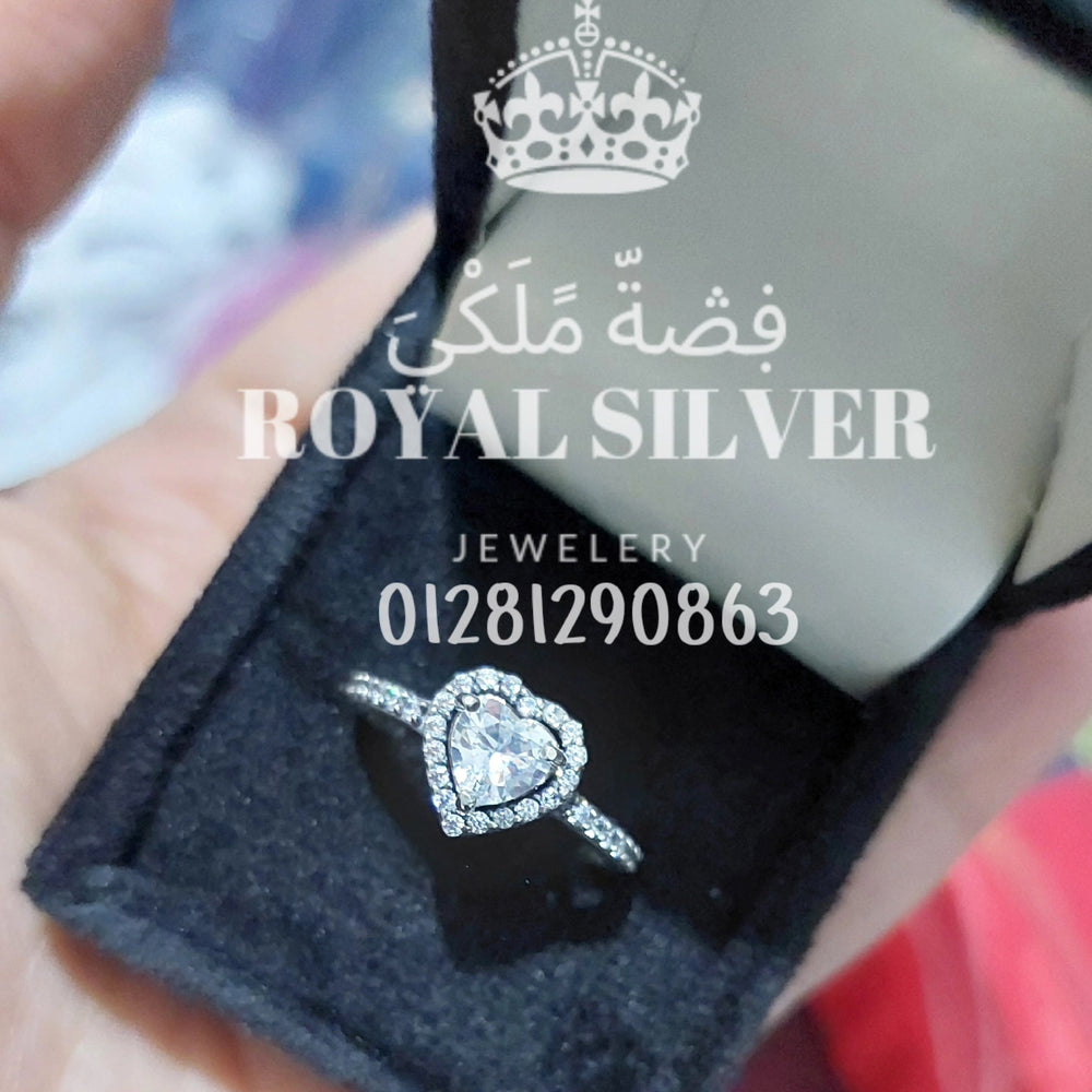 Heart Sterling Silver Set With Clear Cubic Zircon
