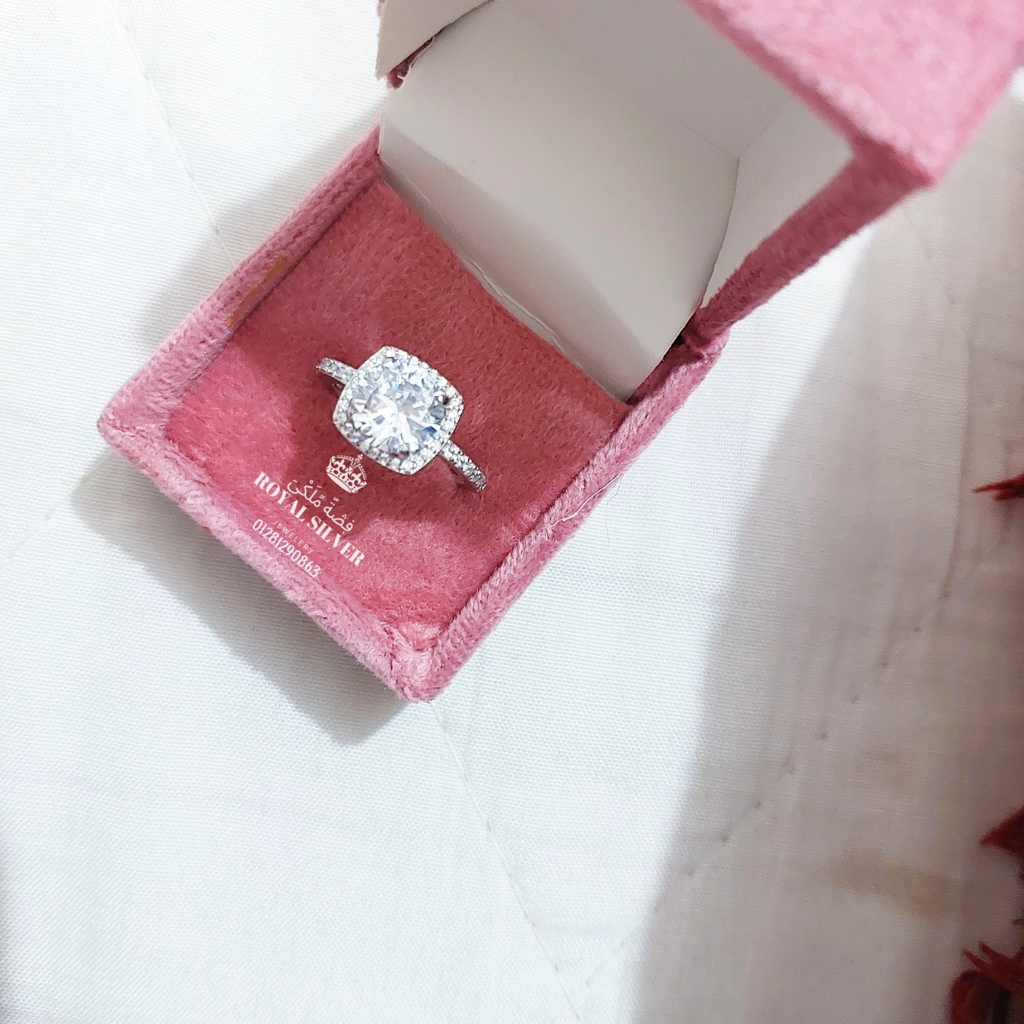 خاتم ياسمين صبري الفاخر فضة الإسترليني عيار 925