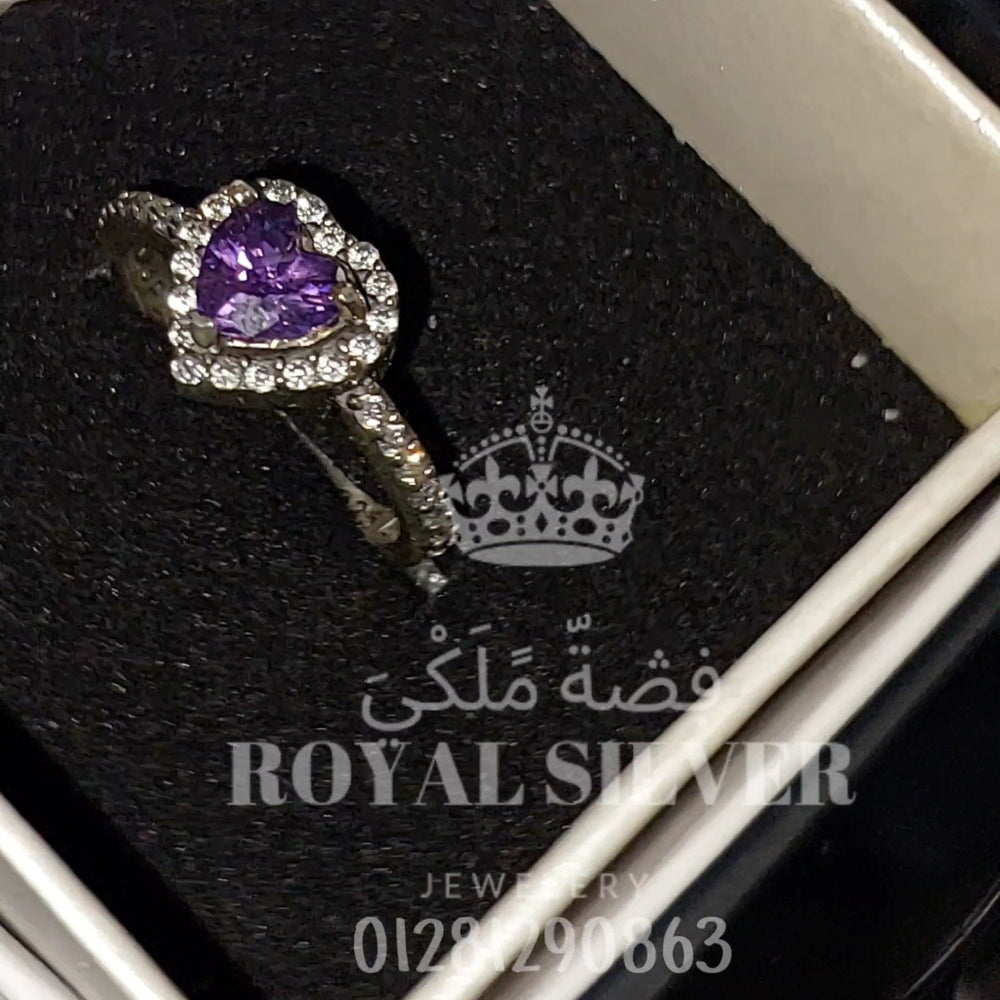 Heart Sterling Silver Set With Clear Cubic Zircon