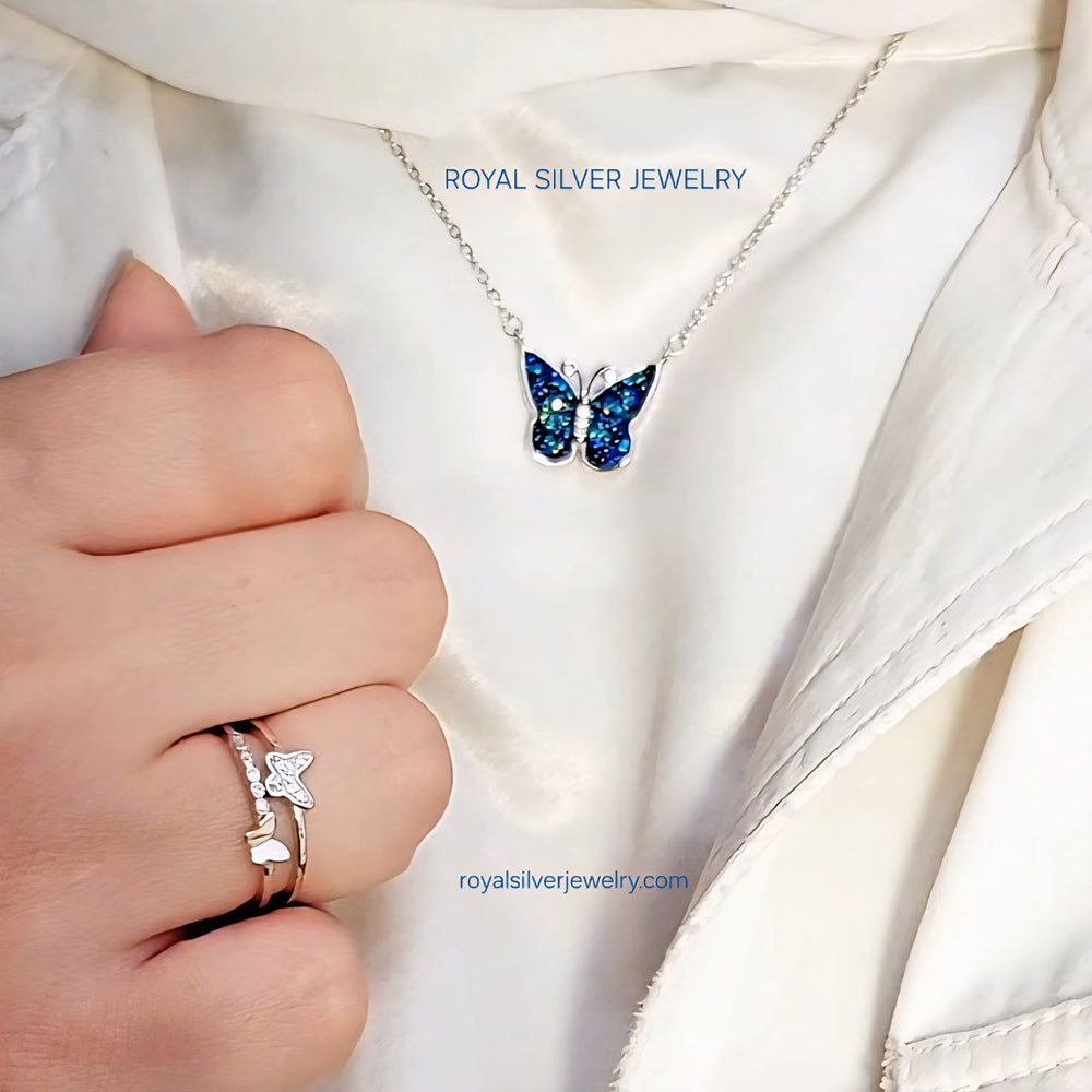 Blue Butterfly Set- Premium 925 Sterling Silver