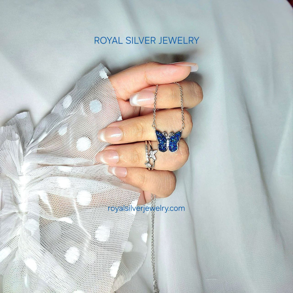 Blue Butterfly Set- Premium 925 Sterling Silver