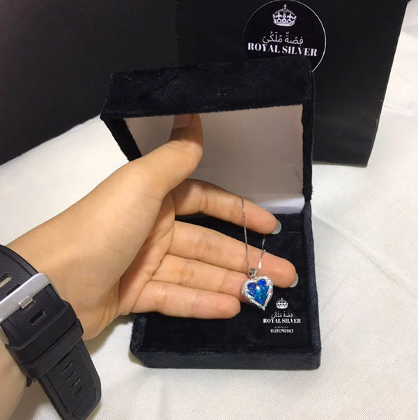 سلسله القلب الازرق (قلب المحيط) فضة استرليني عيار 925